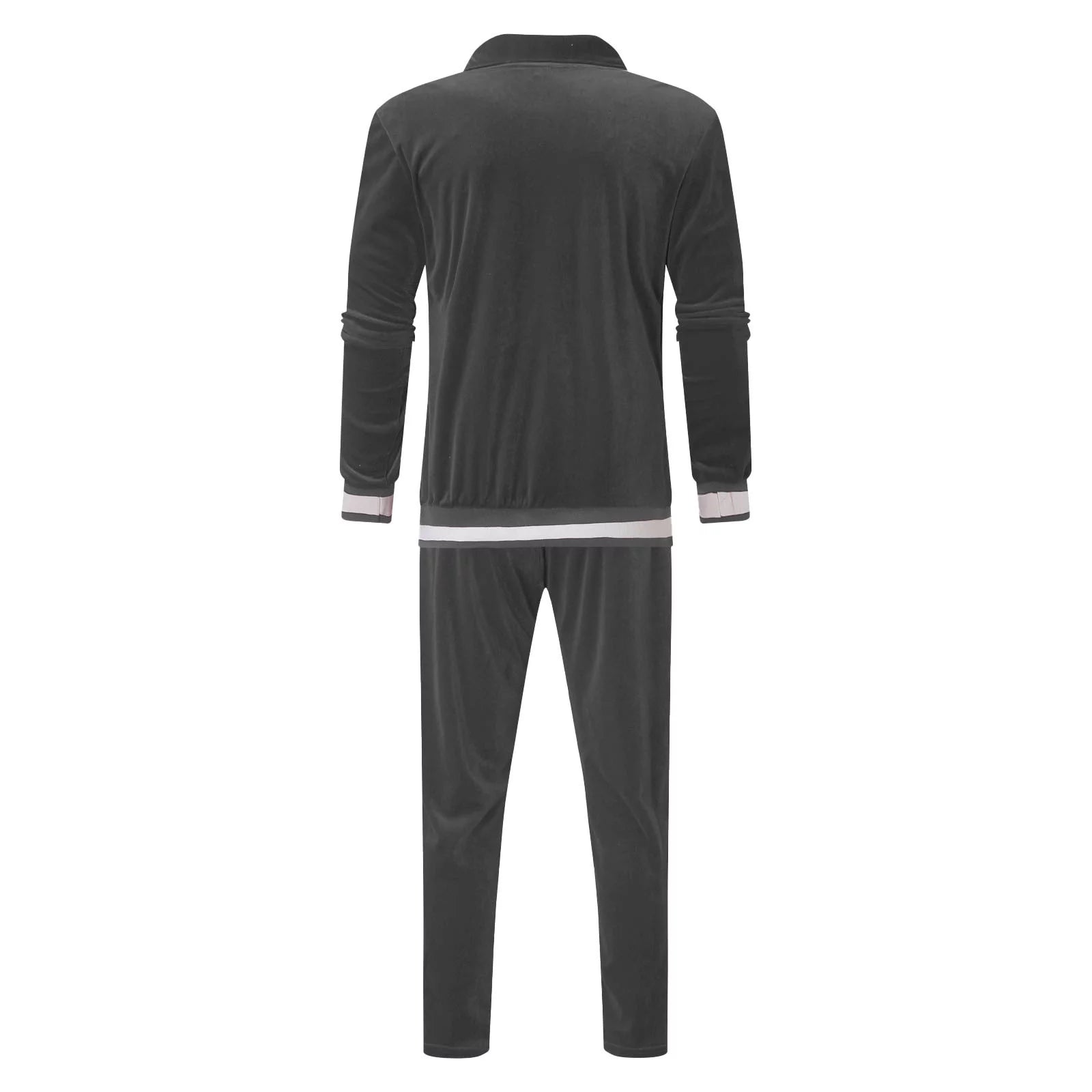 Men'S Two Piece Sweatsuits Clearance Striped Soft Golden Velvet Tracksuit for Men Casual Long Sleeve Zip up Jacket Sport Jogger Sweatpant Set Lightweight Outfit Set Gray XXL