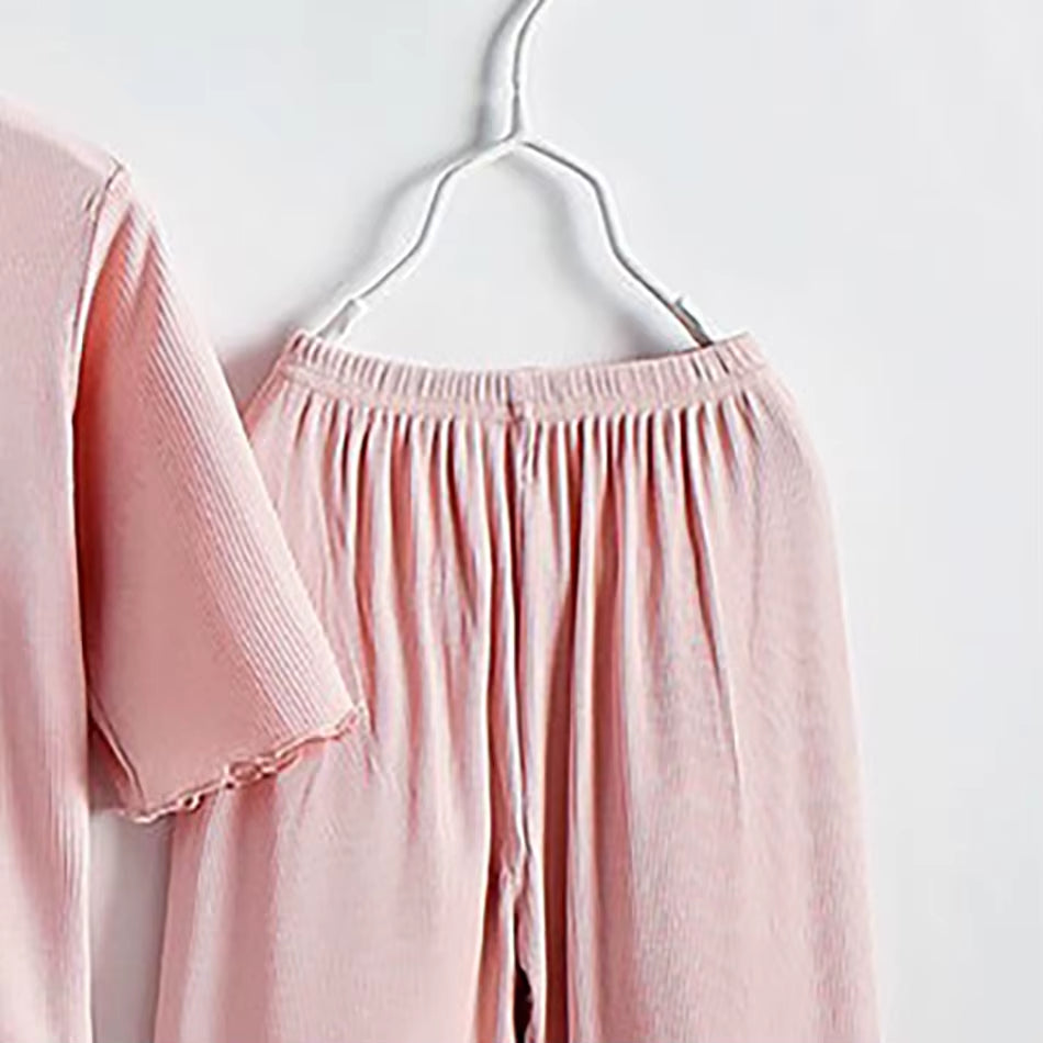 Girls Ice Silk Set Thin Children Modal Home Clothes Summer Children Air Conditioning Clothes Short Sleeve Children Sets New